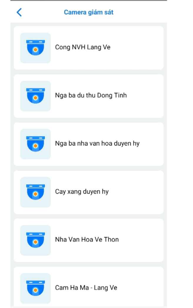 Camera an ninh được tích hợp trên app.