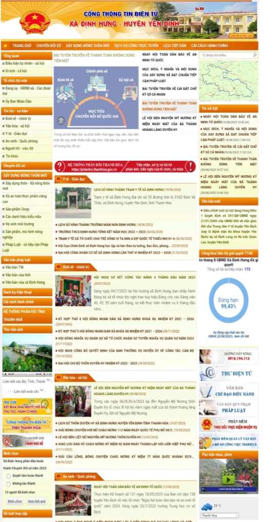 Chuyên mục chuyển đổi số được tích hợp trên cổng thông tiên điện tử của xã .