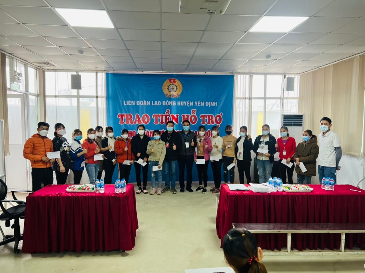 LĐLĐ huyện Yên Định về việc chi hỗ trợ cho đoàn viên, Người lao động bị ảnh hưởng bởi dịch bệnh Covid-19