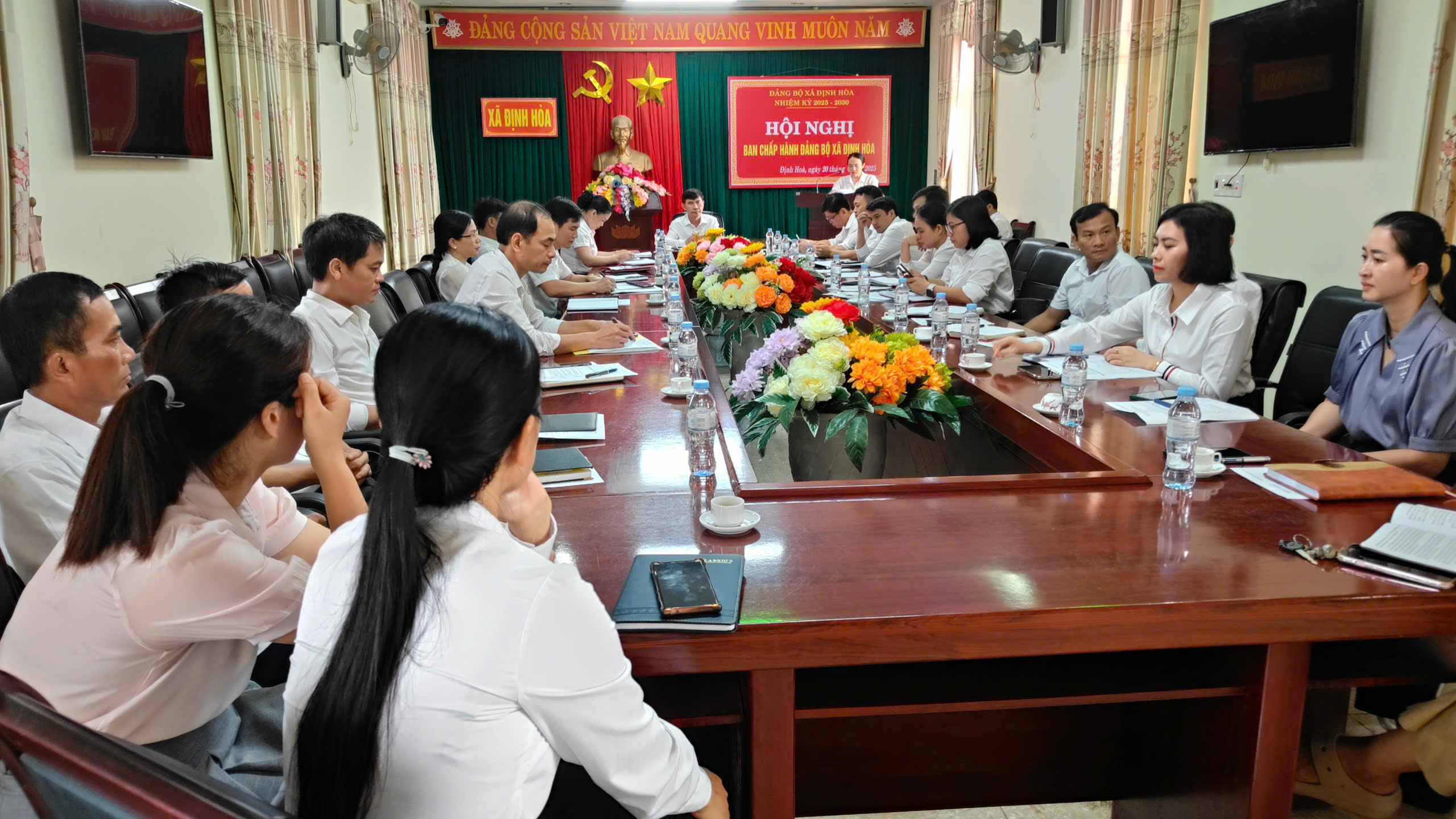 Xã Định Hòa diễn tập vận hành thử nghiệm hoạt động của xã mới.
