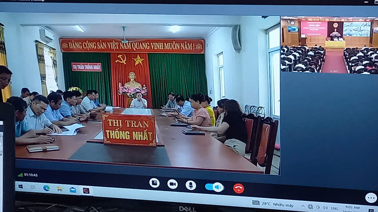 Đại biểu tham dự hội nghị tại các điểm cầu trong huyện.