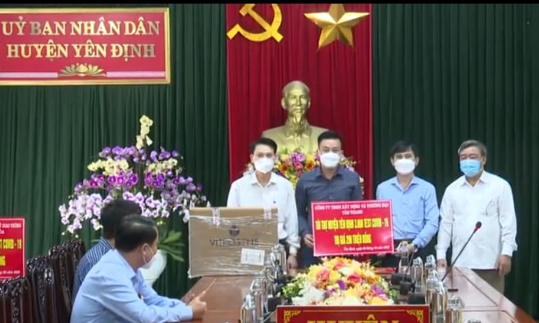 Một số hình ảnh, Cộng đồng doanh nghiệp tài trợ kis test CoVid cho BCĐ phòng chống đại dịch CoVid - 19 của huyện.