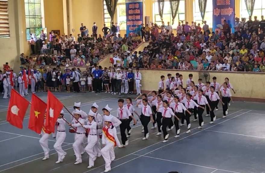 Một số hình ảnh các đơn vị thi nghi thức đội tại Hội trại hè Yên Định năm 2023.