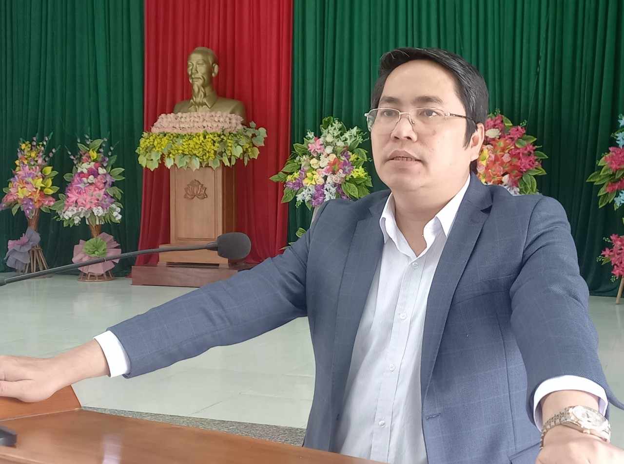 Đồng chí Phạm Tiến Dũng, Phó Bí thư Huyện ủy, Chủ tịch UBND huyện, kết luận buổi làm việc.